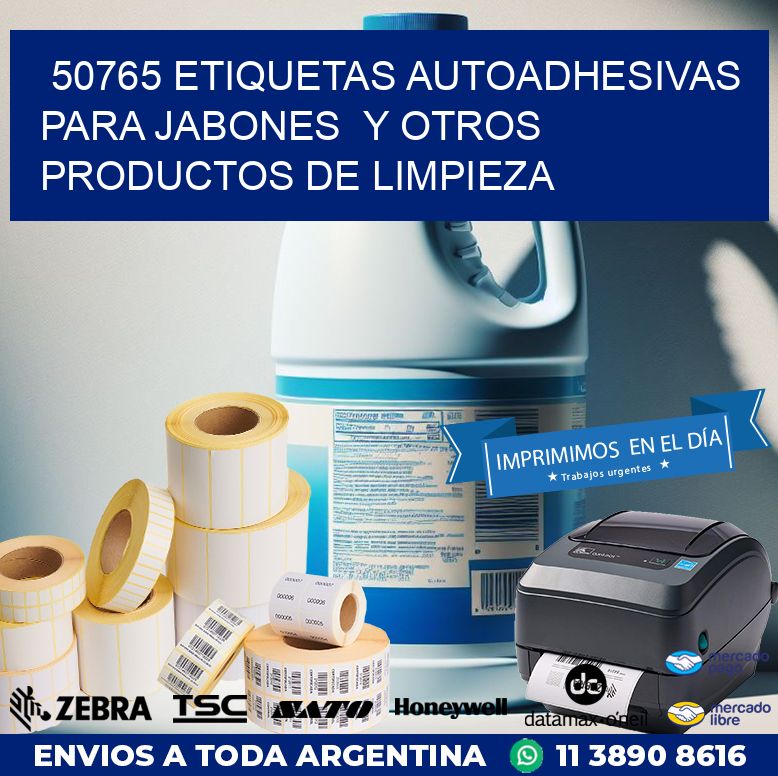 50765 ETIQUETAS AUTOADHESIVAS PARA JABONES  Y OTROS PRODUCTOS DE LIMPIEZA