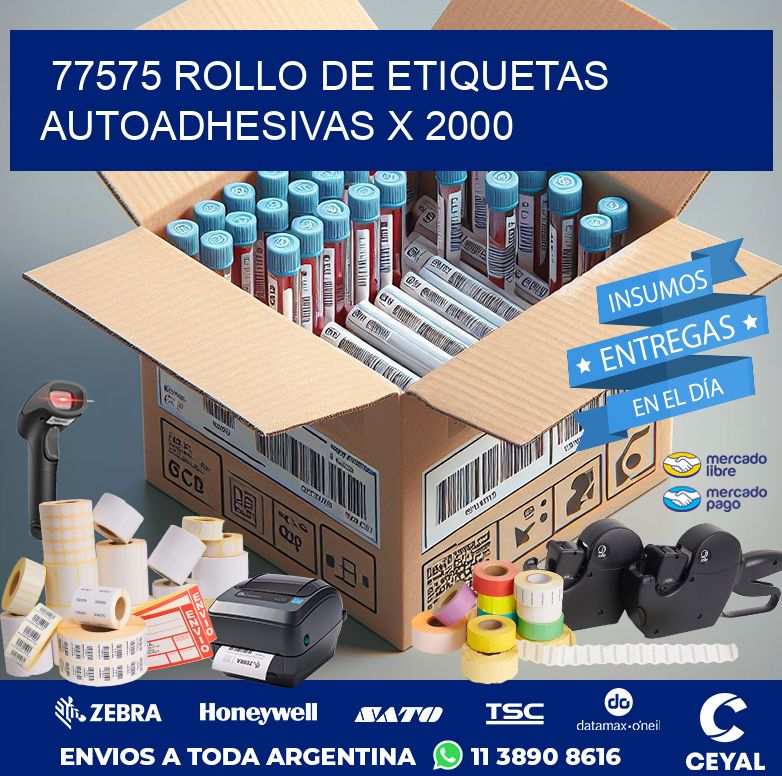 77575 ROLLO DE ETIQUETAS AUTOADHESIVAS X 2000