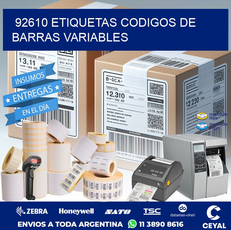 92610 ETIQUETAS CODIGOS DE BARRAS VARIABLES