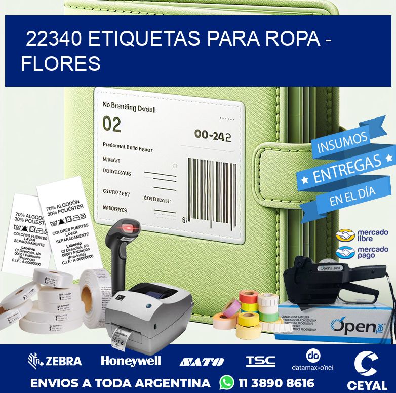 22340 ETIQUETAS PARA ROPA - FLORES