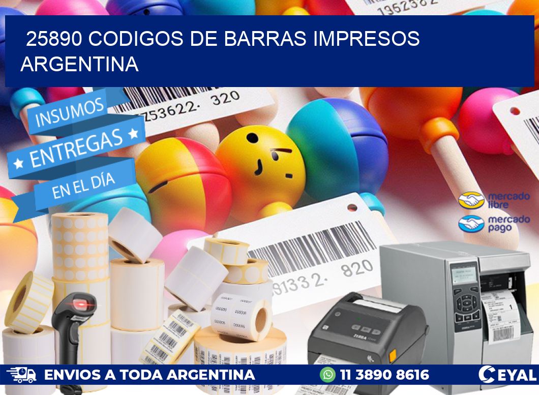 25890 codigos de barras impresos argentina