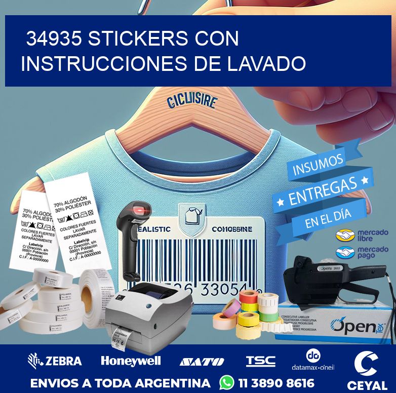 34935 STICKERS CON INSTRUCCIONES DE LAVADO