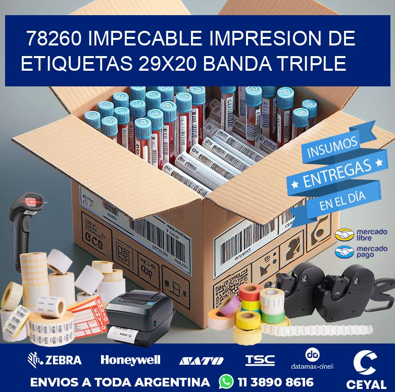78260 IMPECABLE IMPRESION DE ETIQUETAS 29X20 BANDA TRIPLE
