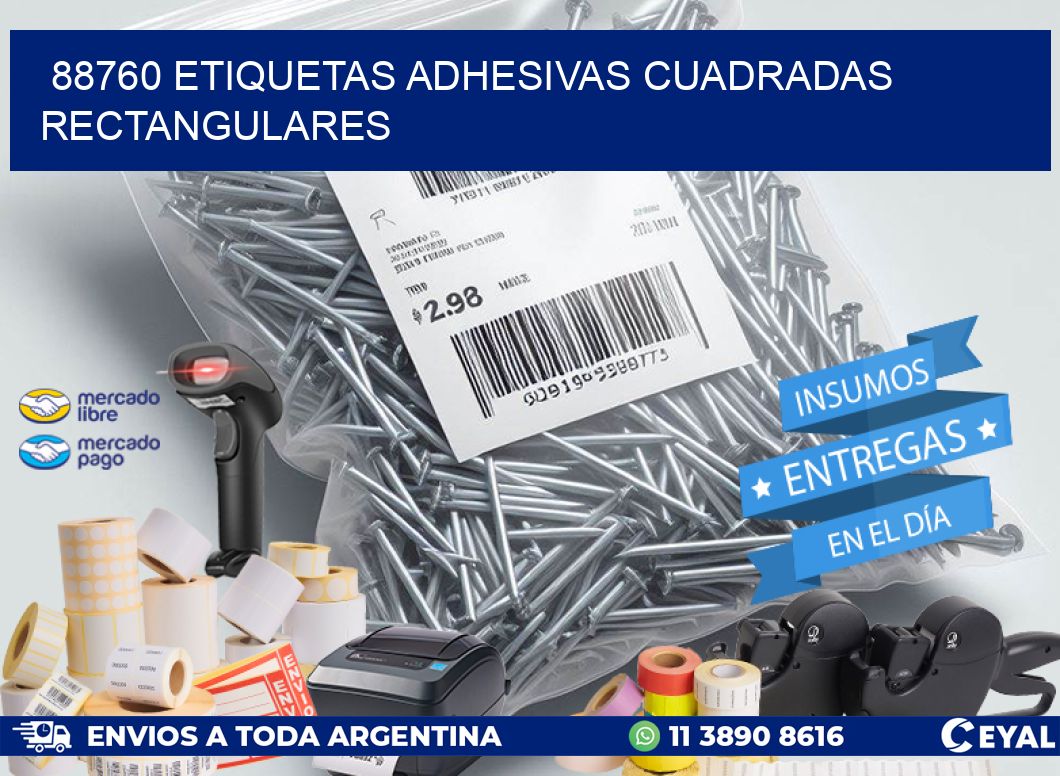 88760 ETIQUETAS ADHESIVAS CUADRADAS RECTANGULARES