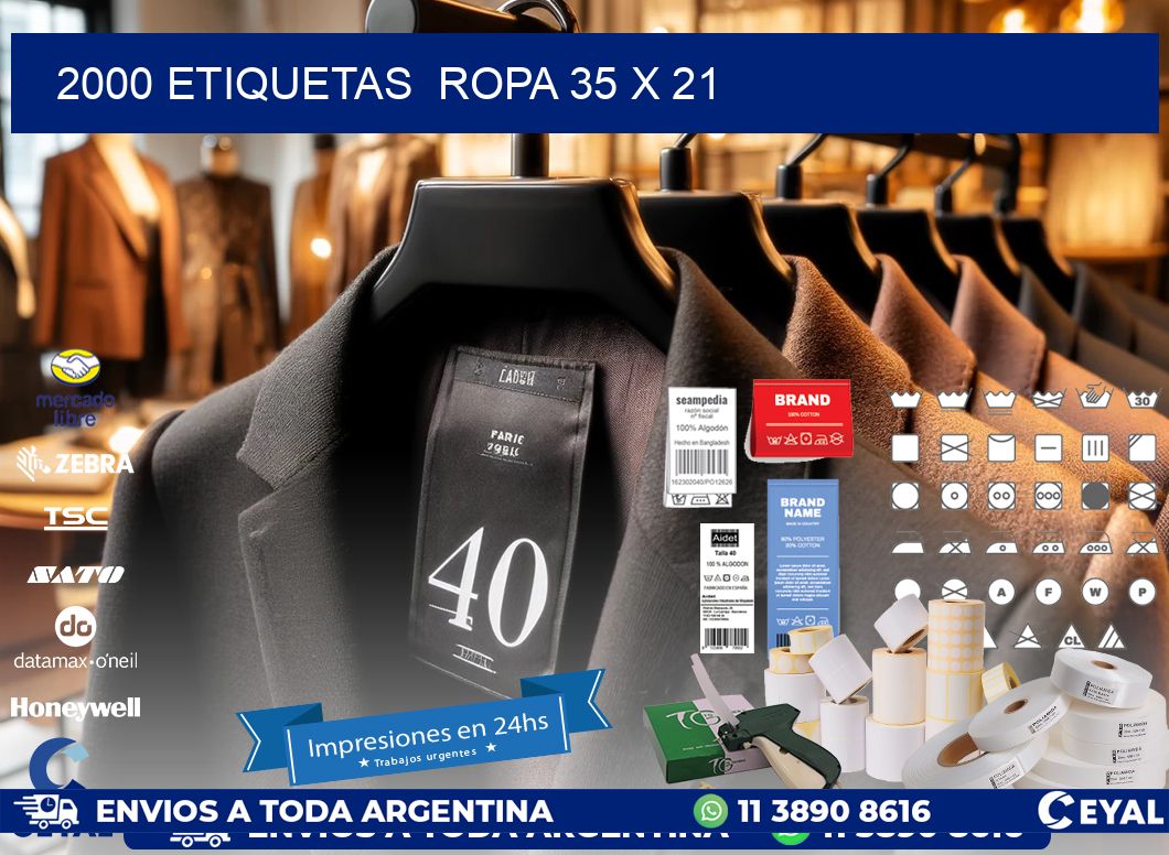 2000 ETIQUETAS  ROPA 35 x 21