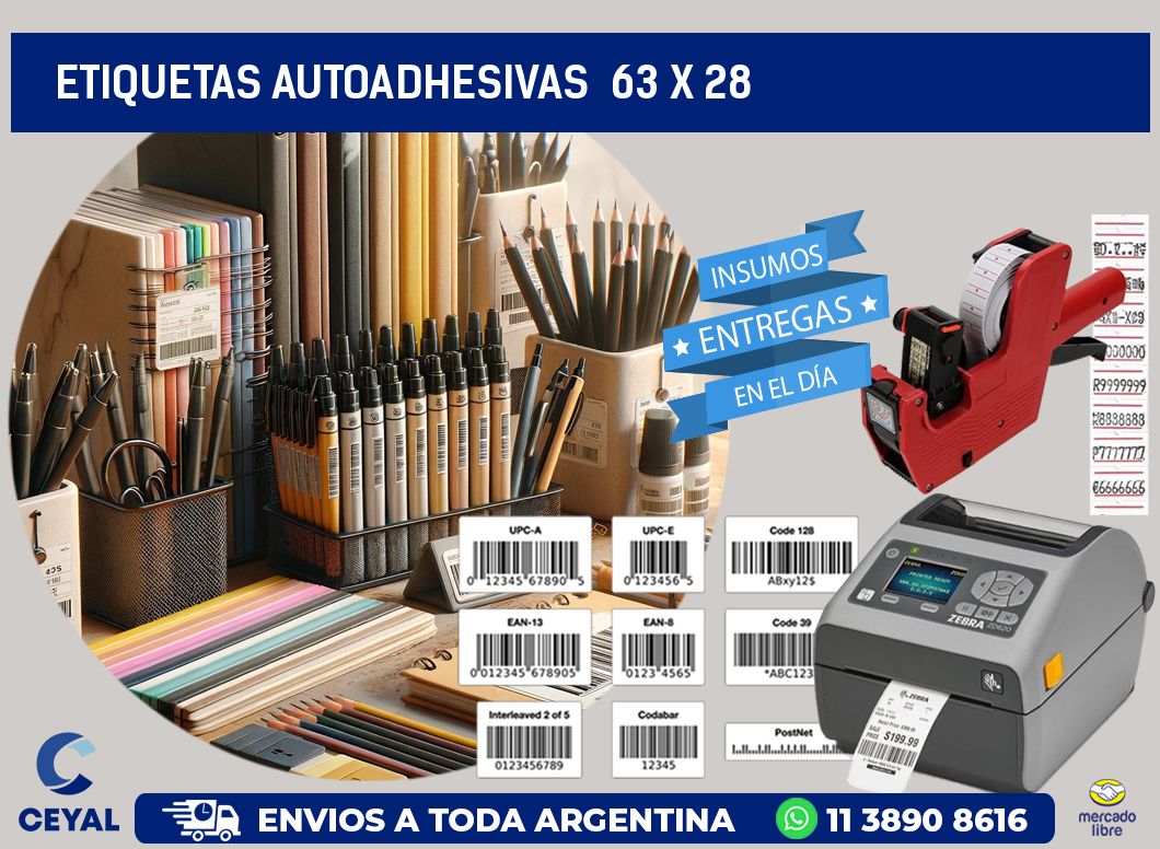 ETIQUETAS AUTOADHESIVAS  63 x 28