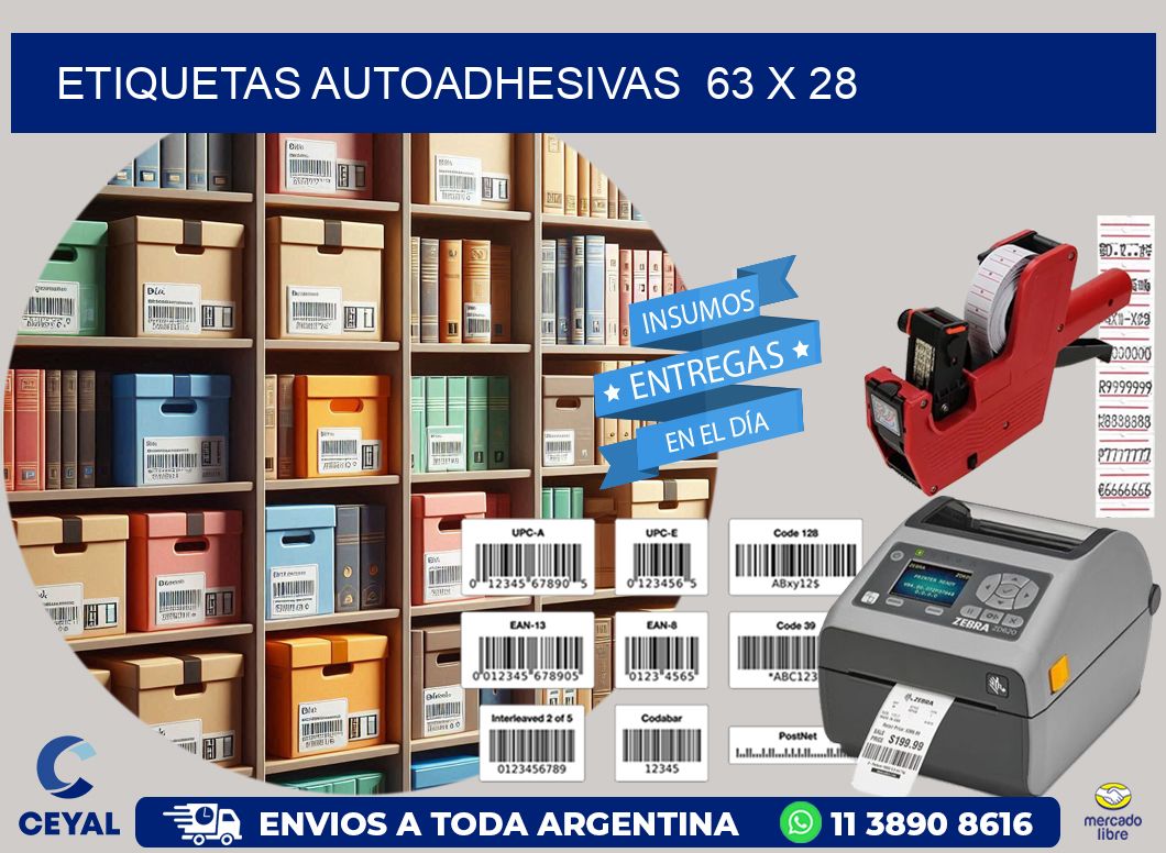 ETIQUETAS AUTOADHESIVAS  63 x 28