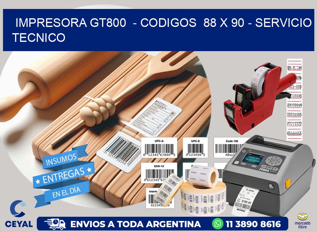 IMPRESORA GT800  - CODIGOS  88 x 90 - SERVICIO TECNICO