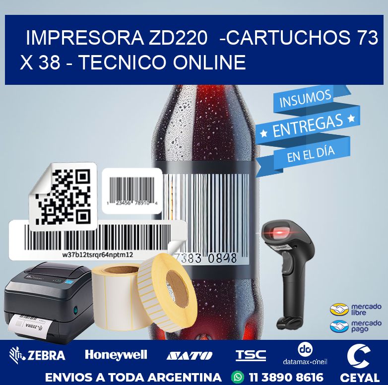 IMPRESORA ZD220  -CARTUCHOS 73 x 38 – TECNICO ONLINE