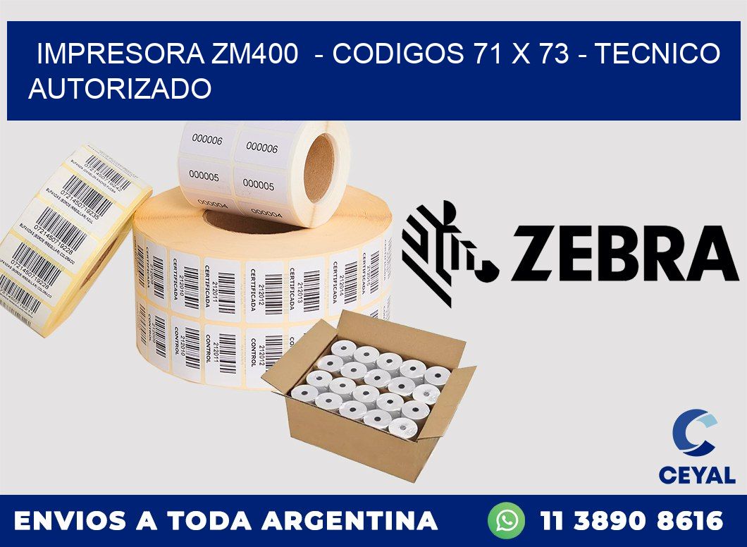 IMPRESORA ZM400  - CODIGOS 71 x 73 - TECNICO AUTORIZADO