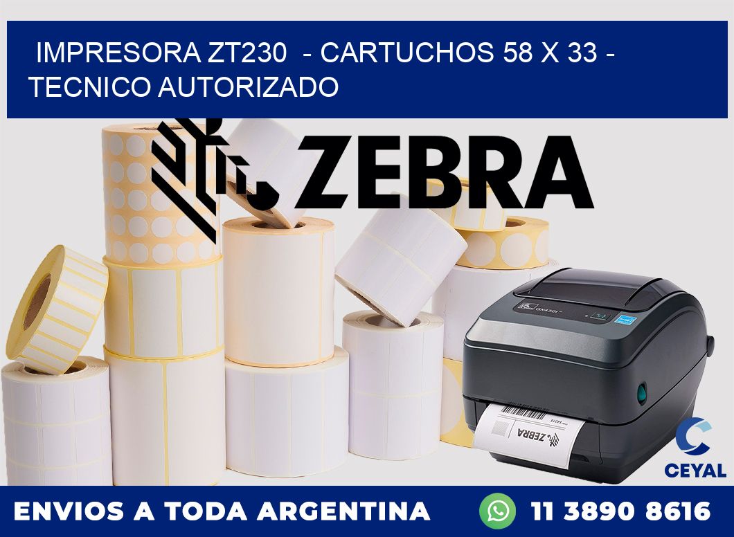 IMPRESORA ZT230  - CARTUCHOS 58 x 33 - TECNICO AUTORIZADO