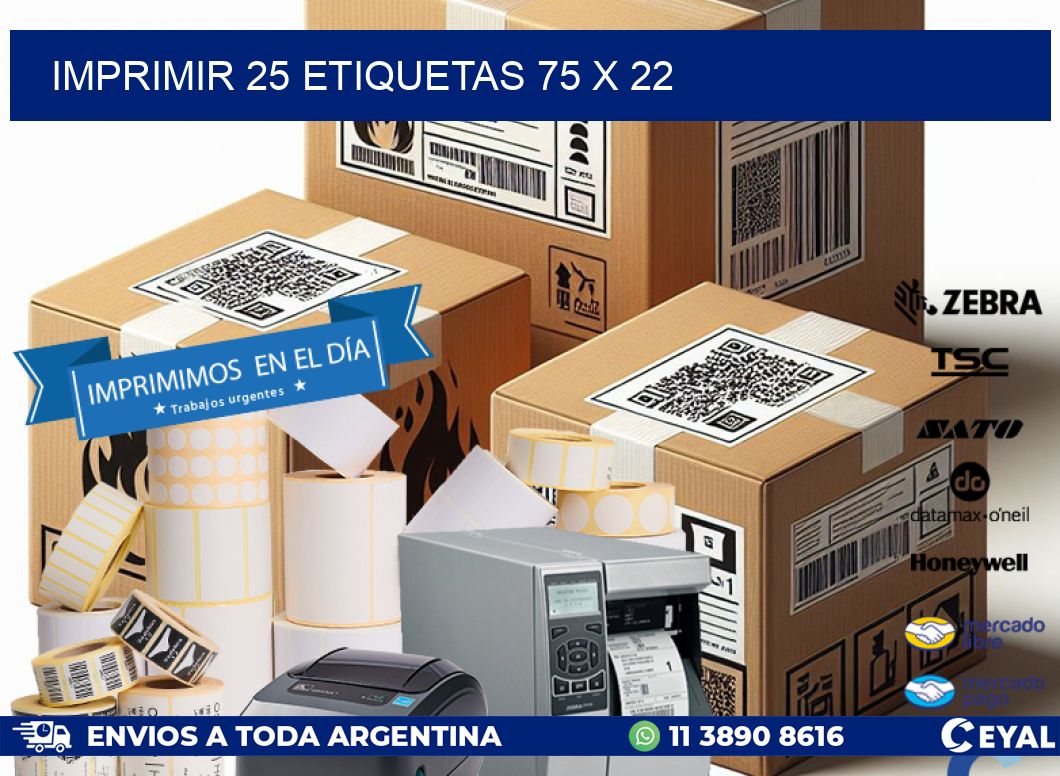 IMPRIMIR 25 ETIQUETAS 75 x 22