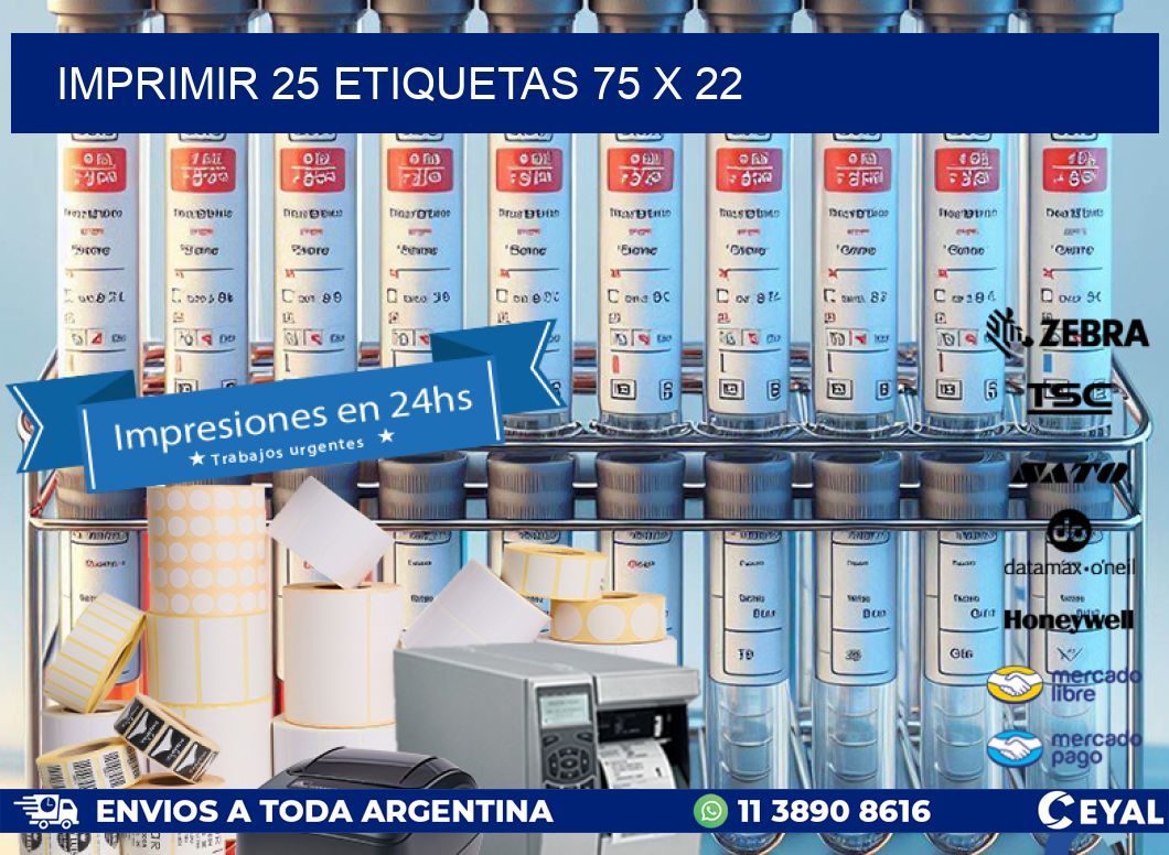 IMPRIMIR 25 ETIQUETAS 75 x 22