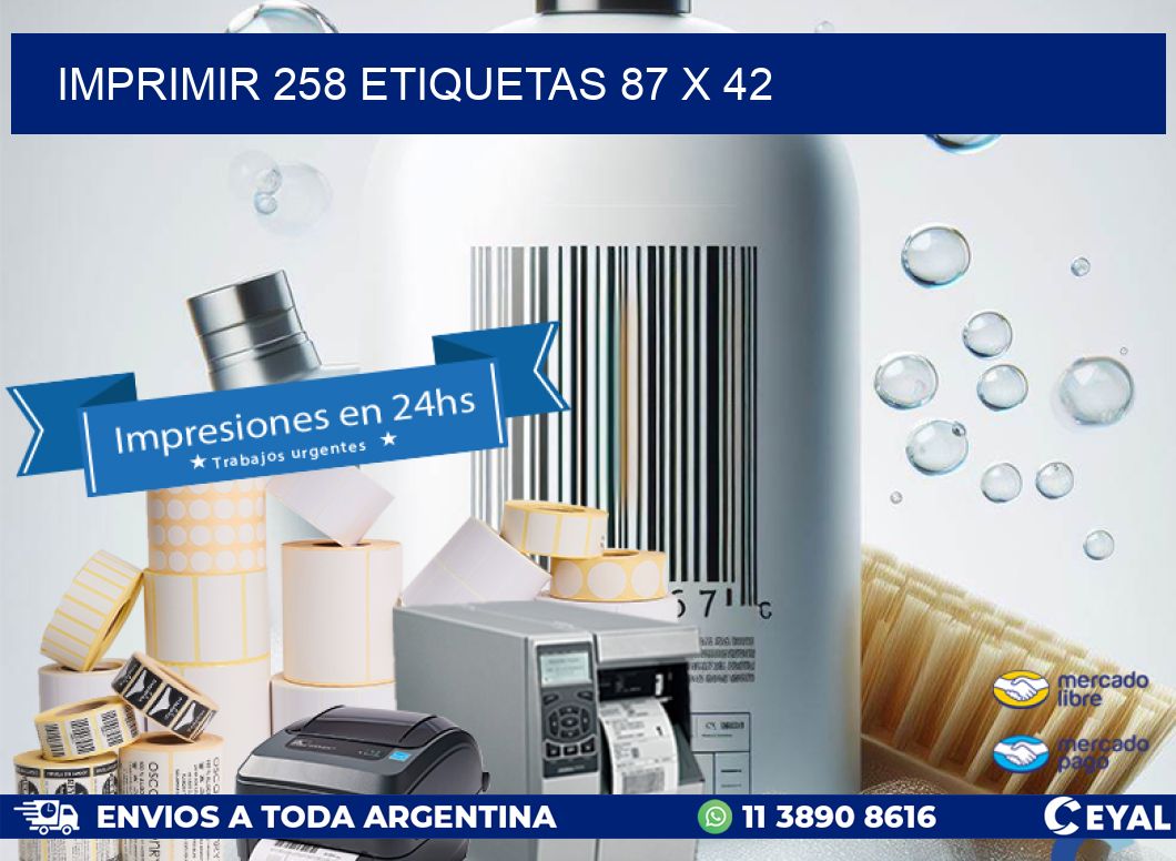 IMPRIMIR 258 ETIQUETAS 87 x 42