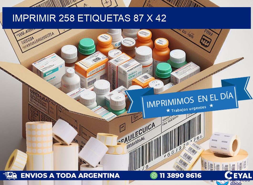 IMPRIMIR 258 ETIQUETAS 87 x 42