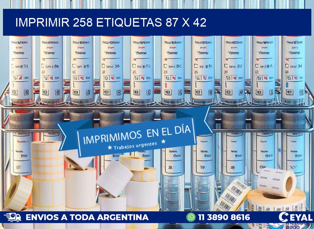 IMPRIMIR 258 ETIQUETAS 87 x 42