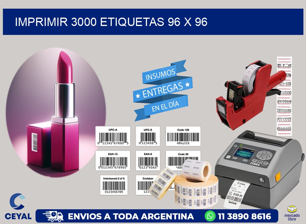 IMPRIMIR 3000 ETIQUETAS 96 x 96