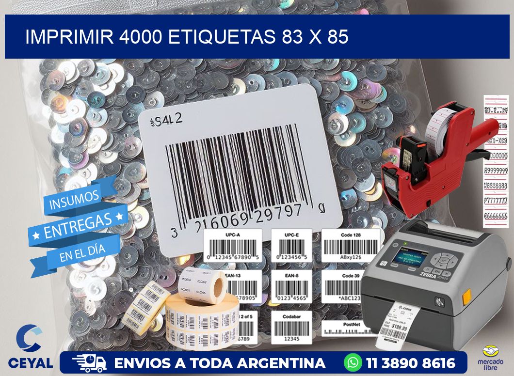 IMPRIMIR 4000 ETIQUETAS 83 x 85