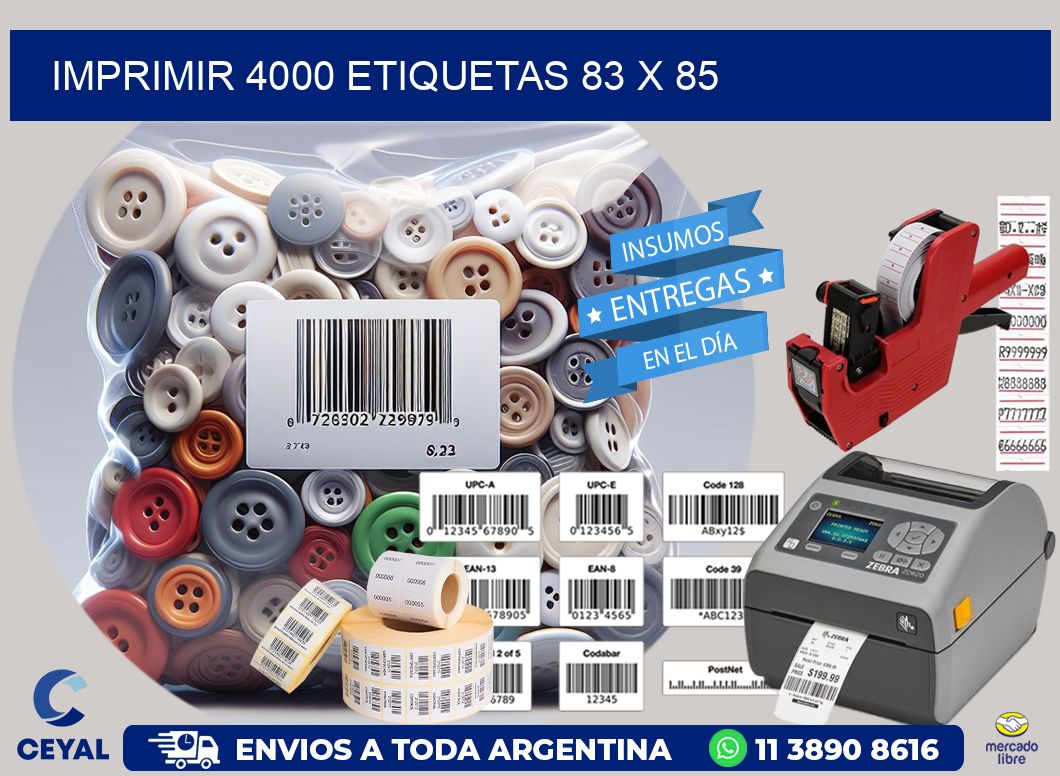 IMPRIMIR 4000 ETIQUETAS 83 x 85