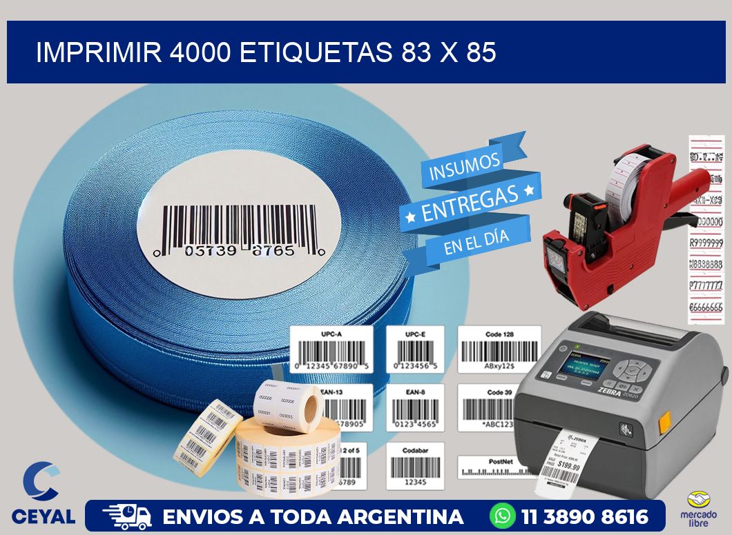 IMPRIMIR 4000 ETIQUETAS 83 x 85