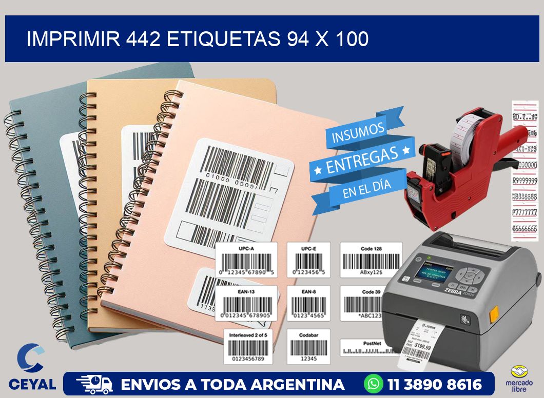 IMPRIMIR 442 ETIQUETAS 94 x 100