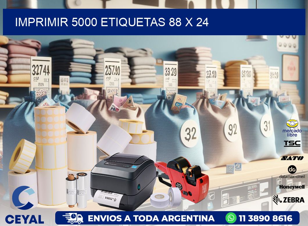 IMPRIMIR 5000 ETIQUETAS 88 x 24