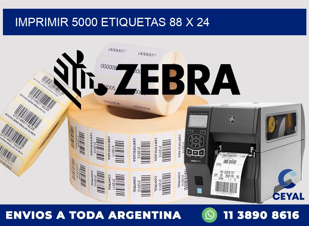 IMPRIMIR 5000 ETIQUETAS 88 x 24