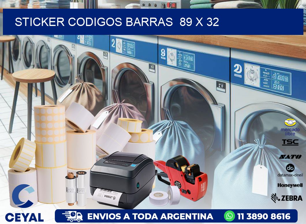 STICKER CODIGOS BARRAS  89 x 32
