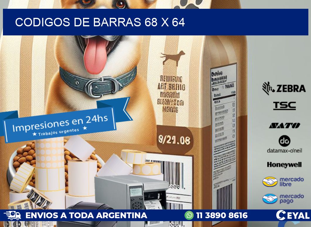 codigos de barras 68 x 64