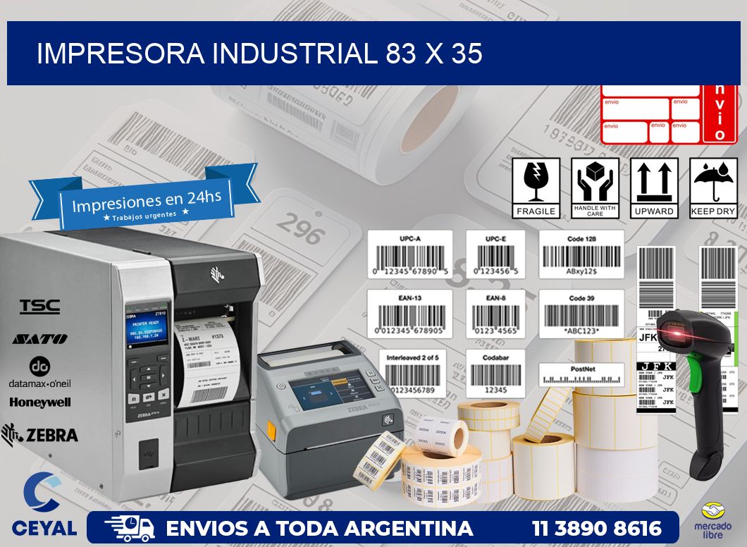 impresora industrial 83 x 35