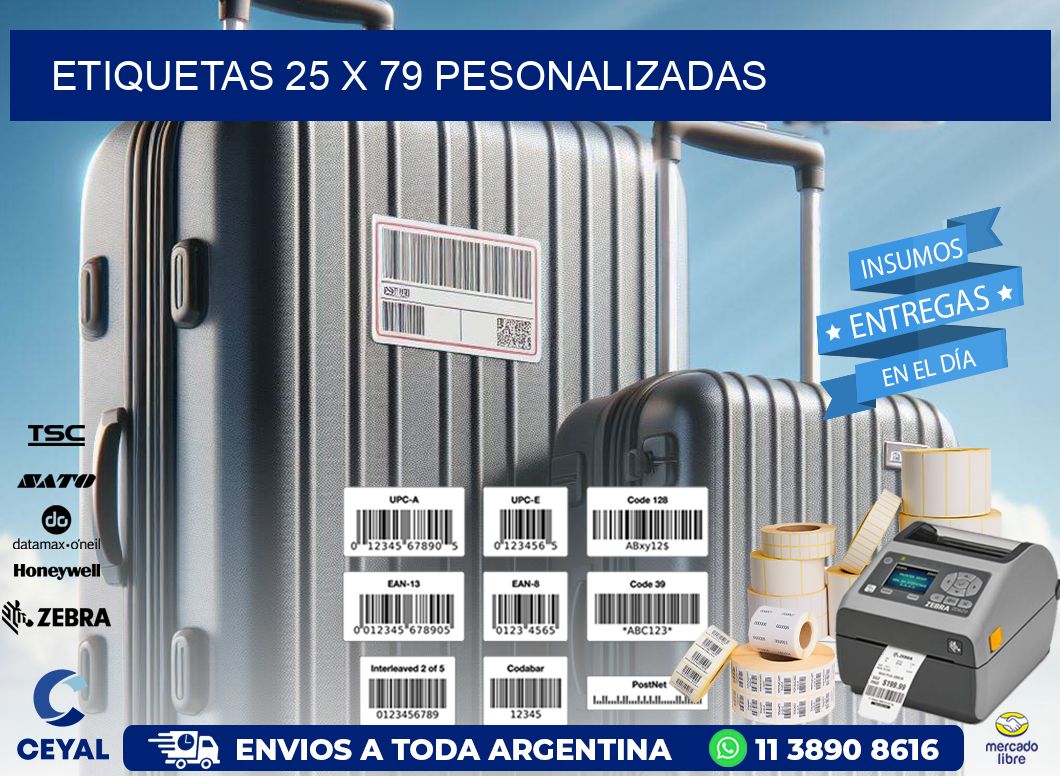 ETIQUETAS 25 x 79 PESONALIZADAS