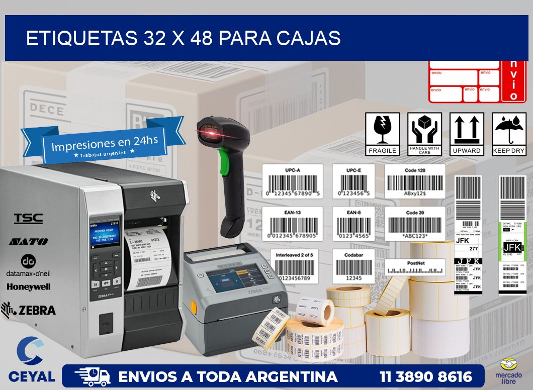 ETIQUETAS 32 x 48 PARA CAJAS