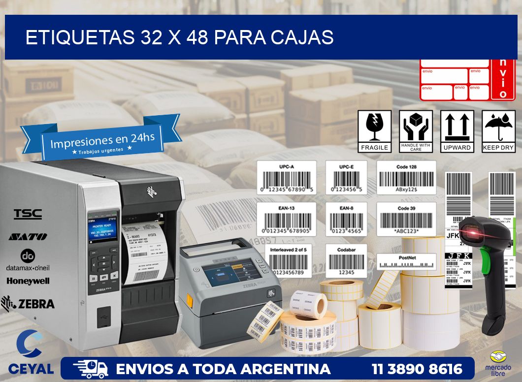 ETIQUETAS 32 x 48 PARA CAJAS