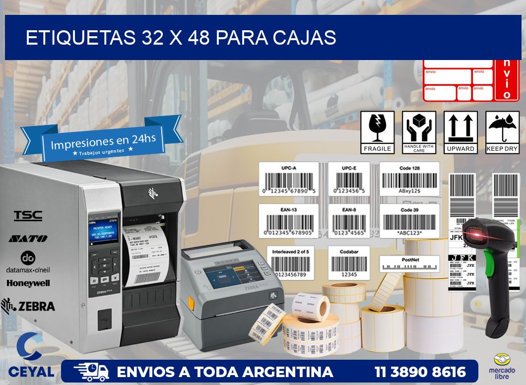 ETIQUETAS 32 x 48 PARA CAJAS