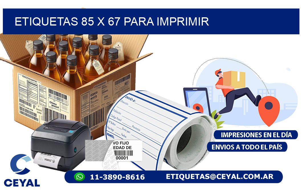 ETIQUETAS 85 x 67 PARA IMPRIMIR