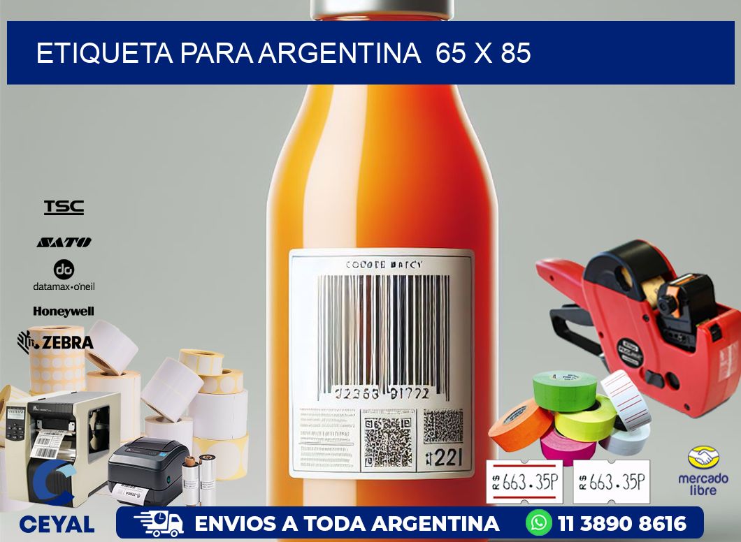 etiqueta para Argentina  65 x 85