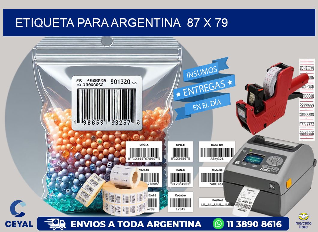 etiqueta para Argentina  87 x 79