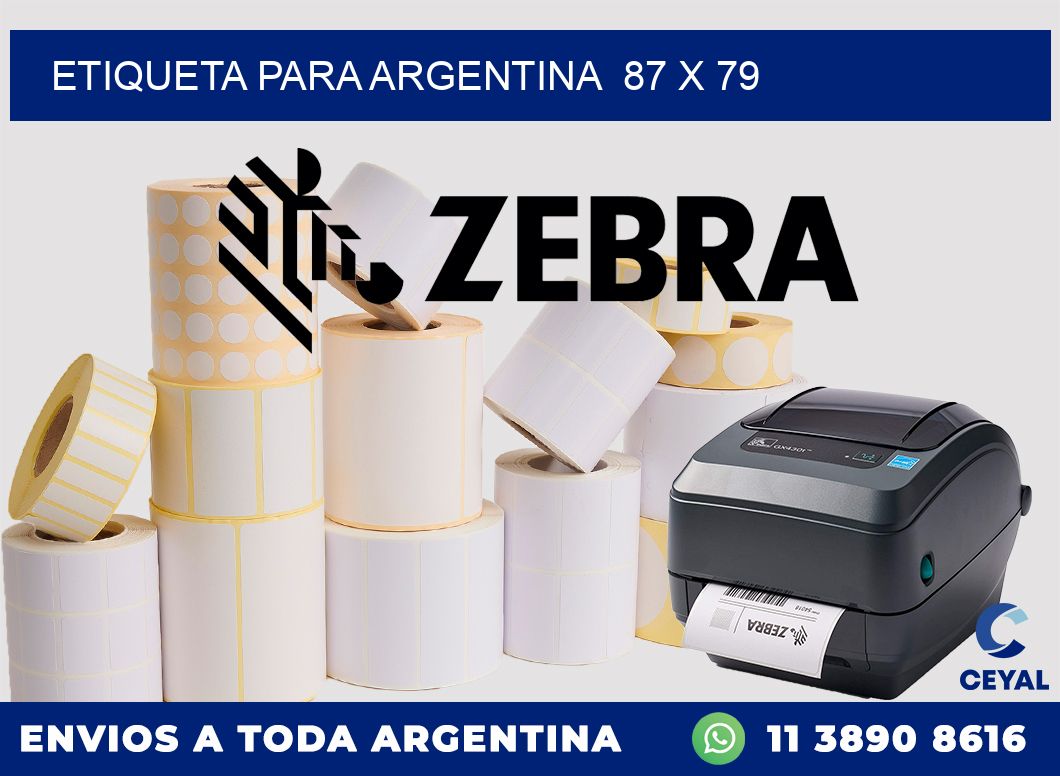etiqueta para Argentina  87 x 79