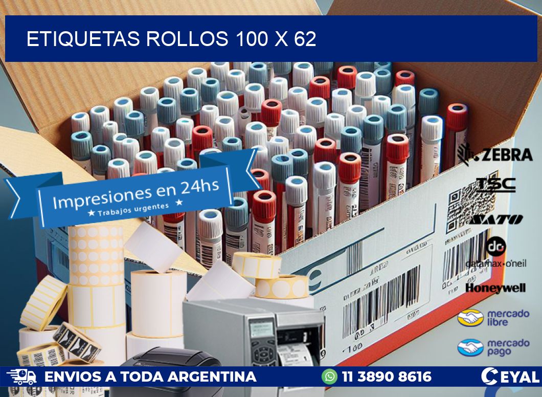 etiquetas rollos 100 x 62