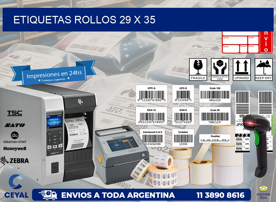 etiquetas rollos 29 x 35