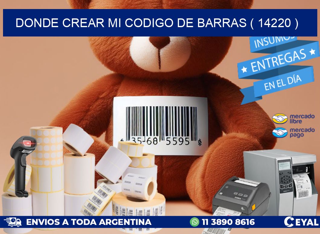 DONDE CREAR MI CODIGO DE BARRAS ( 14220 )