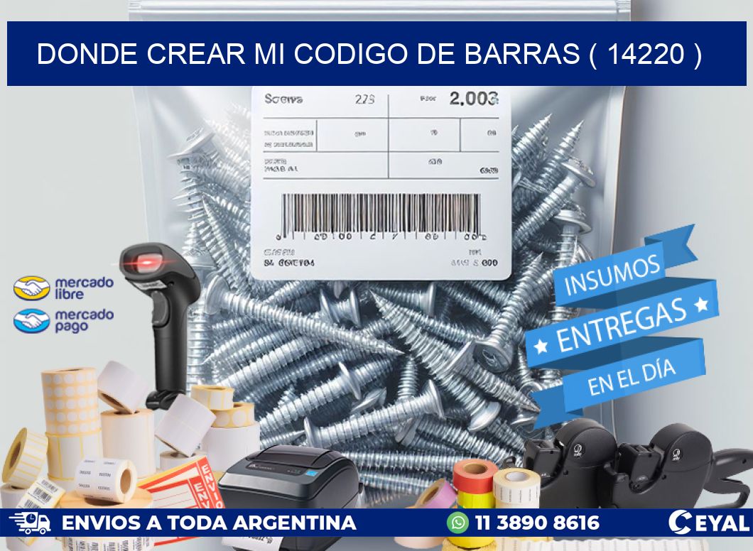 DONDE CREAR MI CODIGO DE BARRAS ( 14220 )