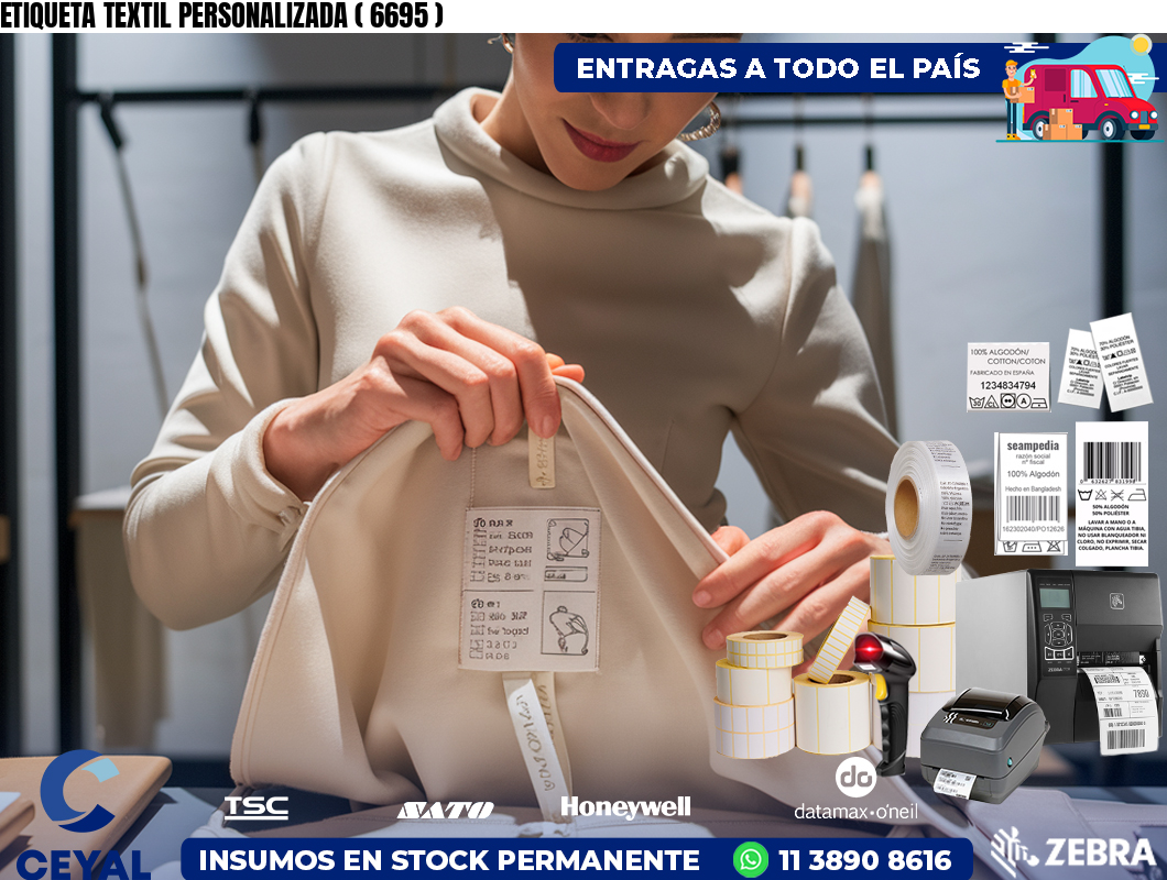 ETIQUETA TEXTIL PERSONALIZADA ( 6695 )