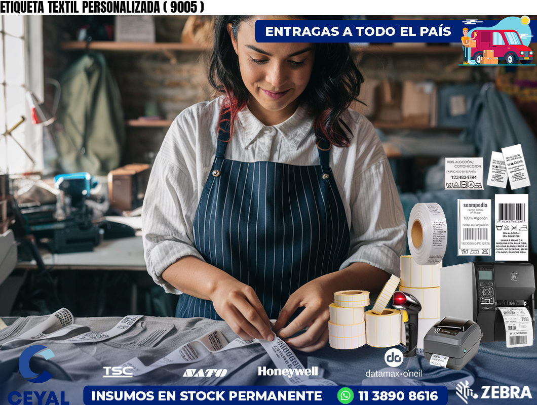 ETIQUETA TEXTIL PERSONALIZADA ( 9005 )