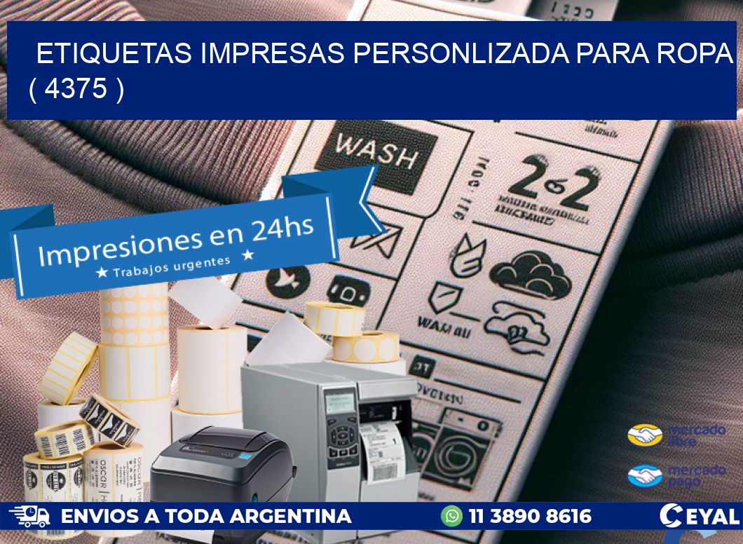 ETIQUETAS IMPRESAS PERSONLIZADA PARA ROPA ( 4375 )