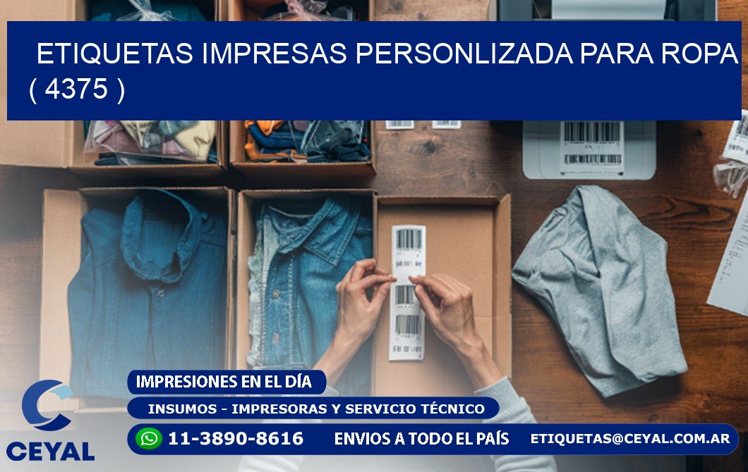 ETIQUETAS IMPRESAS PERSONLIZADA PARA ROPA ( 4375 )