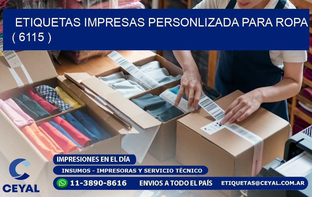 ETIQUETAS IMPRESAS PERSONLIZADA PARA ROPA ( 6115 )