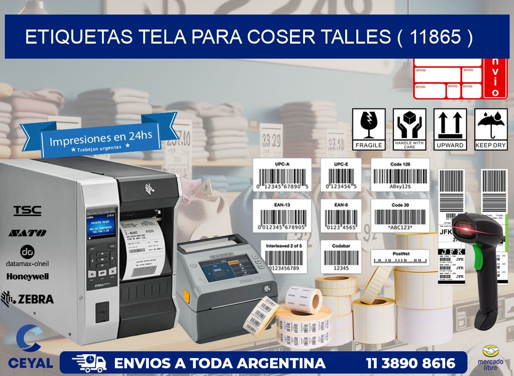 ETIQUETAS TELA PARA COSER TALLES ( 11865 )