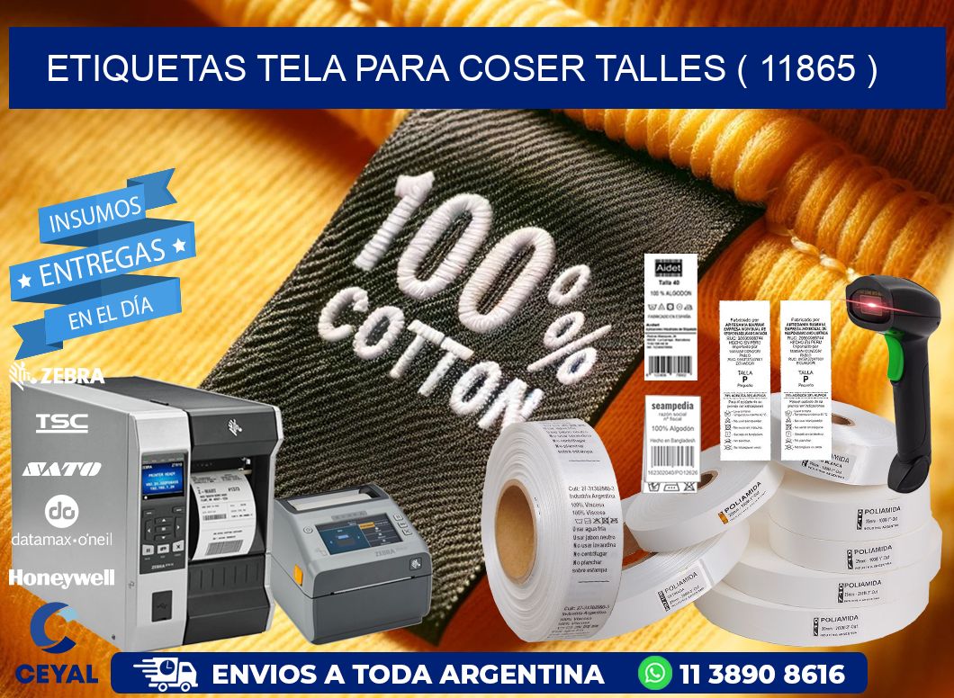 ETIQUETAS TELA PARA COSER TALLES ( 11865 )