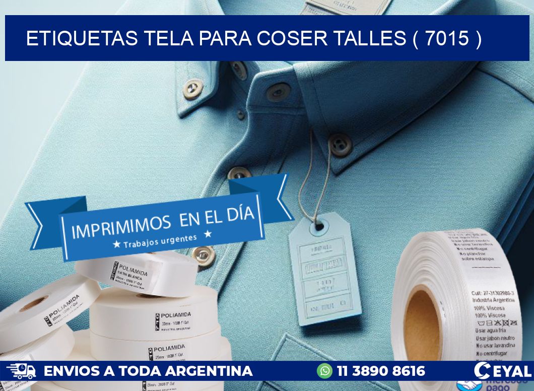 ETIQUETAS TELA PARA COSER TALLES ( 7015 )